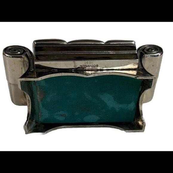 Vintage 1991 Godinger Silver Plated Velvet Lined Jewelry Trinket Box Couch Lid - Picture 6 of 7